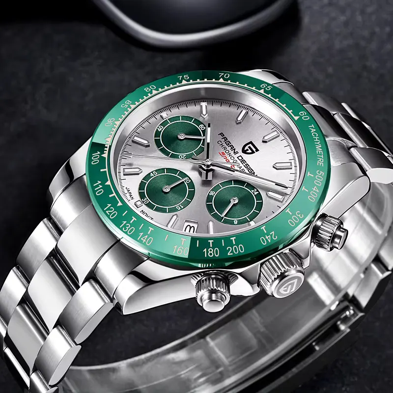 Pagani Design PD-1644 Daytona Green Grey Dial Men's Watch